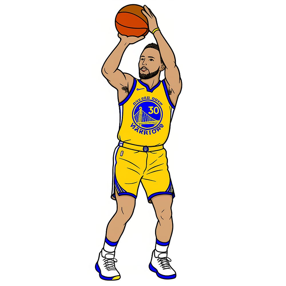 Stephen Curry Shooting Form Coloring Page colored version