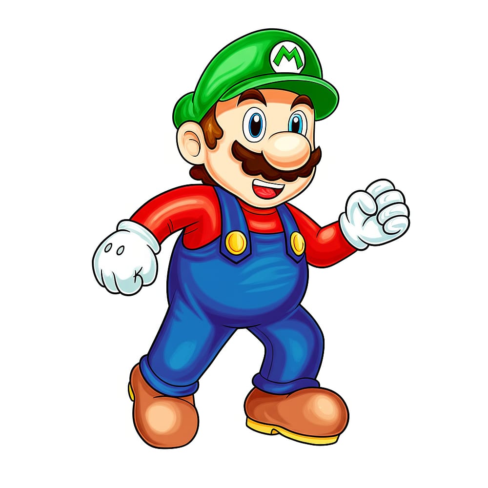 Super Mario Marching Coloring Page colored version