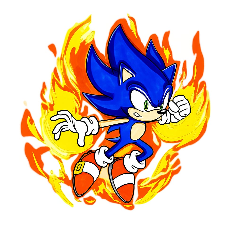Super Sonic Power Unleashed Coloring Page colored version