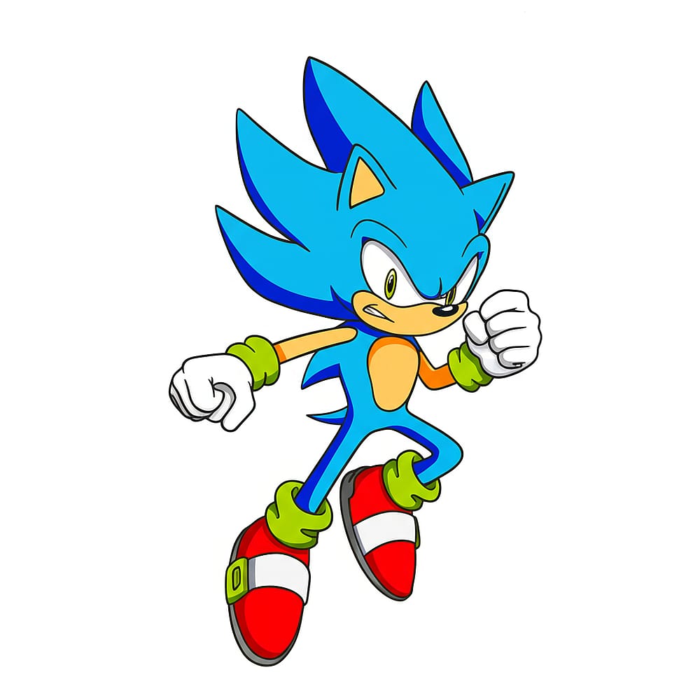 Super Sonic Power-Up Coloring Page colored version