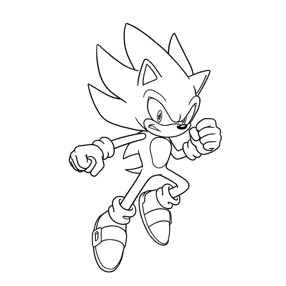 Super Sonic Power-Up Coloring Page coloring page