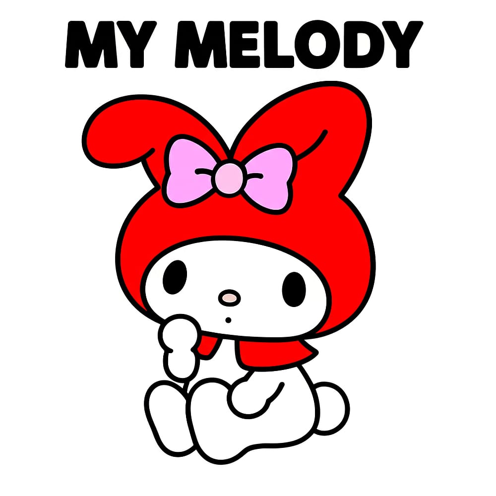 Sweet My Melody Coloring Page colored version