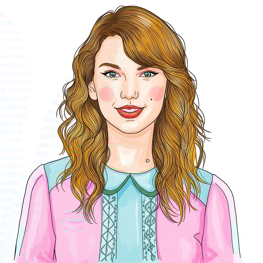 Iconic Taylor Swift Coloring Page colored version