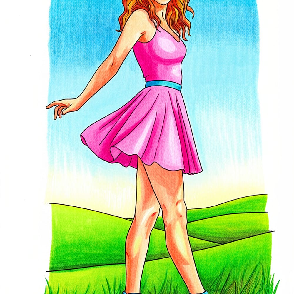 Taylor Swift Inspired Coloring Page colored version