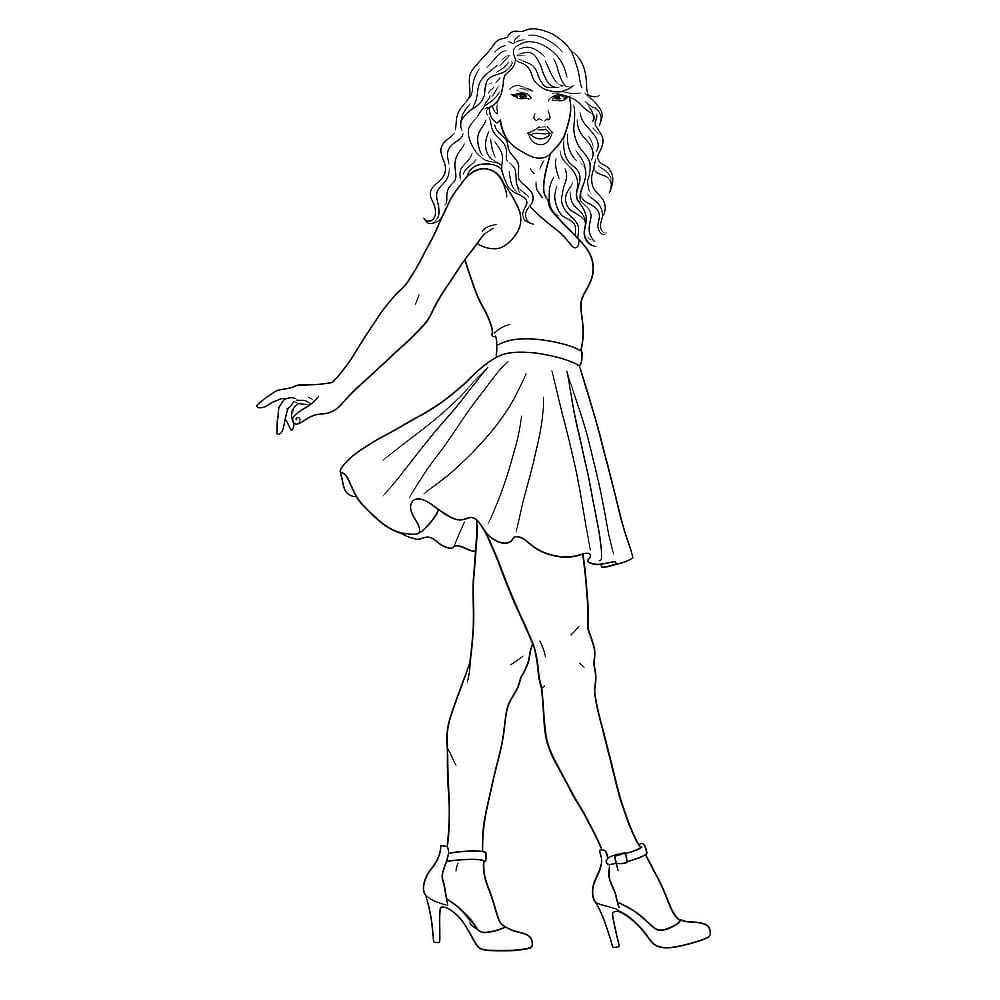 Taylor Swift Inspired Coloring Page coloring page