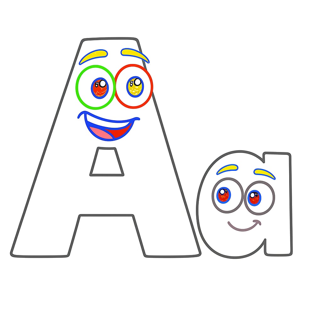 Adorable Alphabet Antics Coloring Page colored version