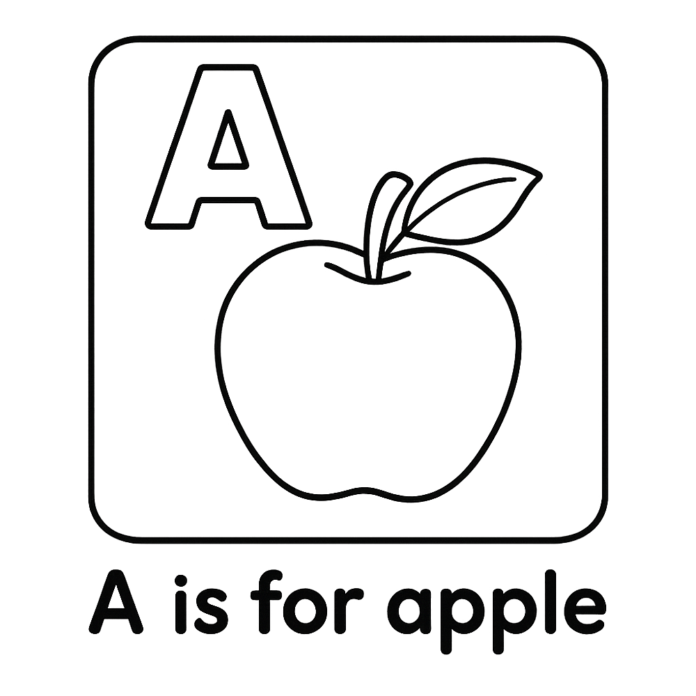 Amazing Apple Alphabet Adventure Coloring Page coloring page