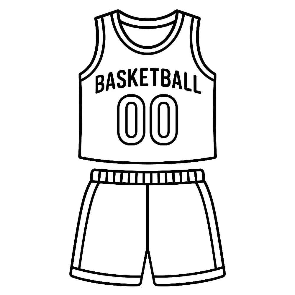 Basketball Uniform Fun Coloring Page coloring page