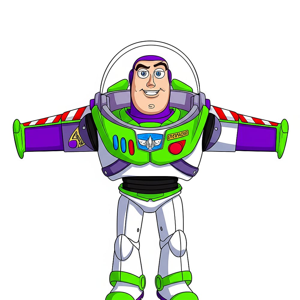 Buzz Lightyear Space Ranger Coloring Page colored version