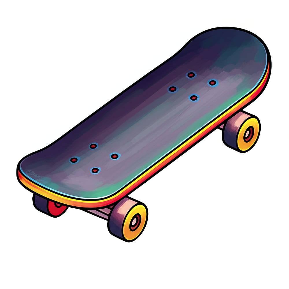 Cool Skateboard Ride Coloring Page colored version