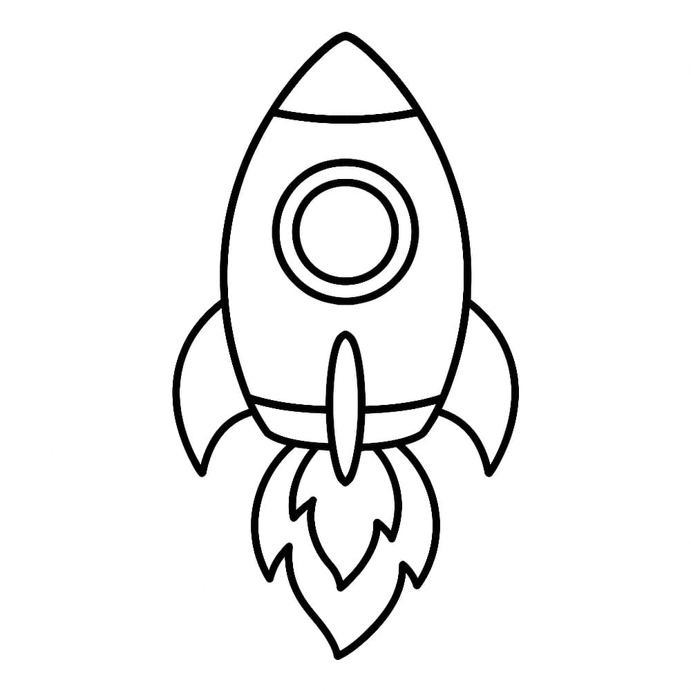 Cosmic Rocket Adventure Coloring Page coloring page