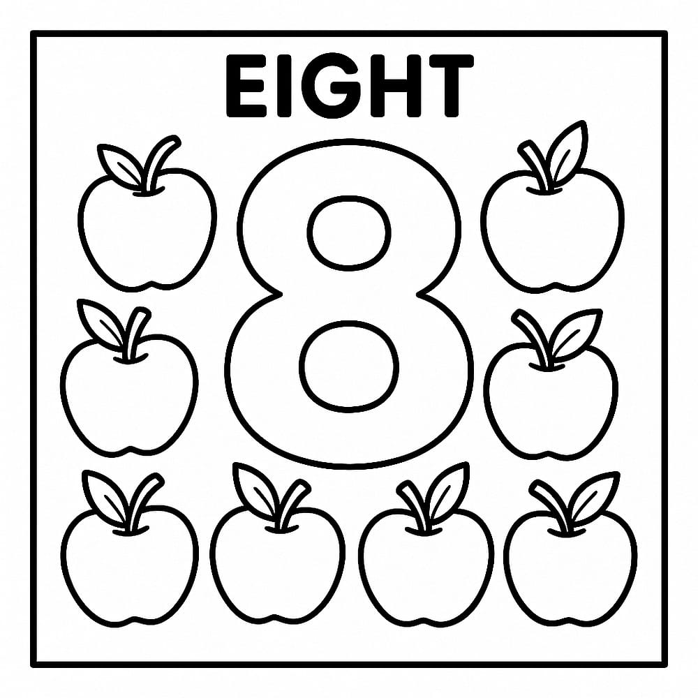 Counting Apples Number Fun Coloring Page coloring page