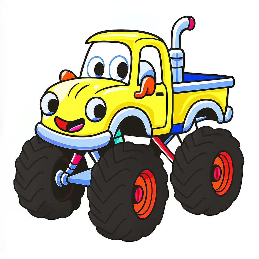 Friendly Monster Truck Smiles colored version