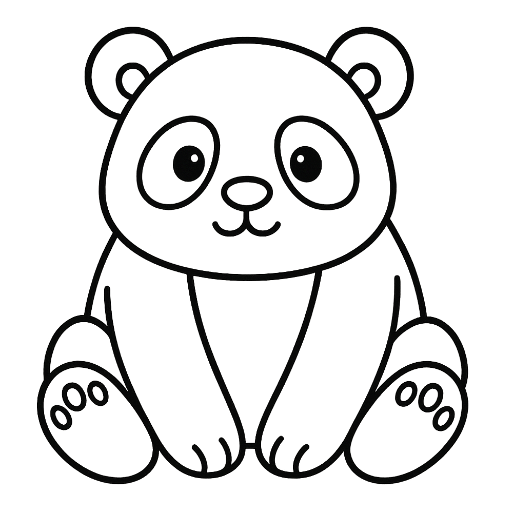 Cute Panda Pal Coloring Coloring Page coloring page