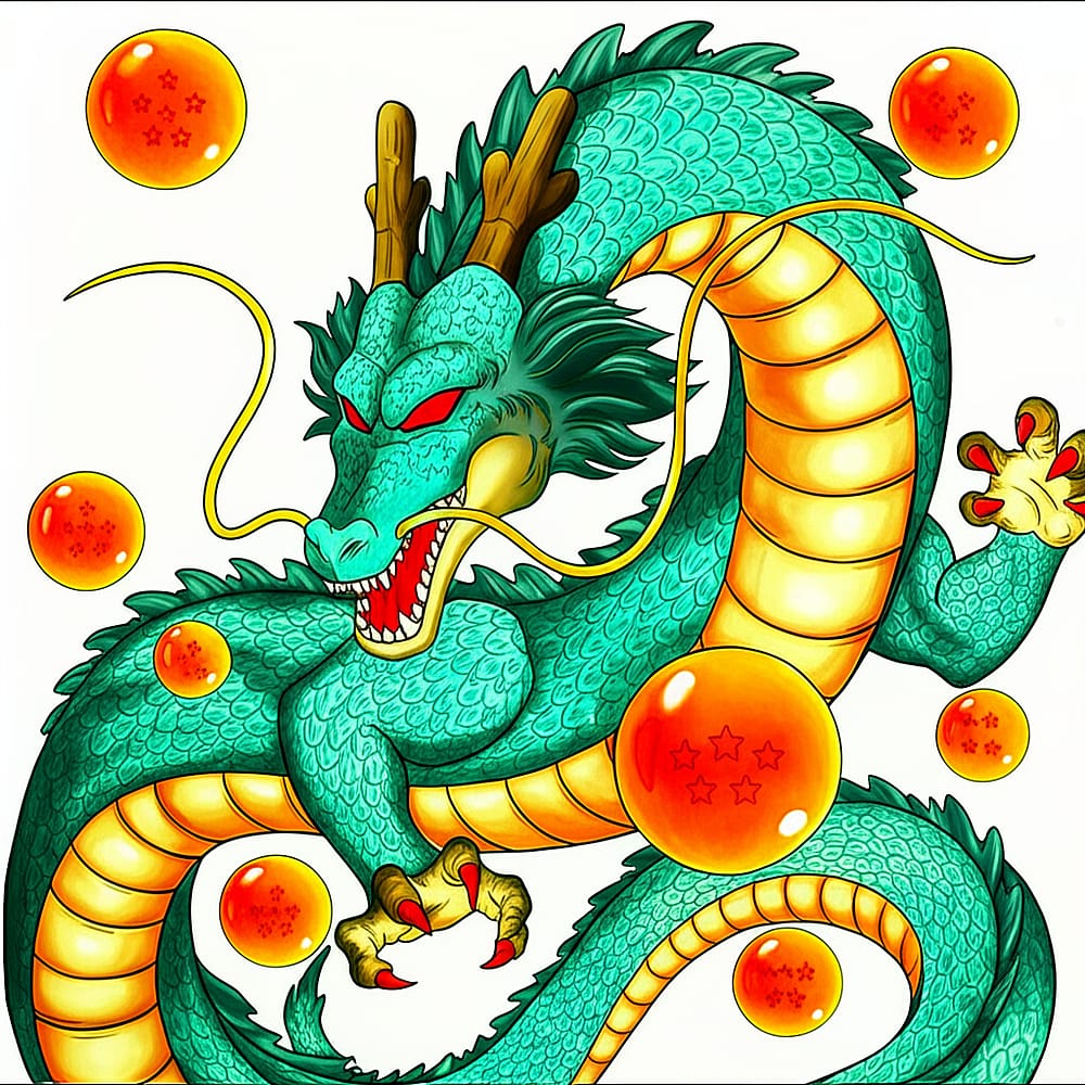 Eternal Dragon Shenron Coloring Page colored version
