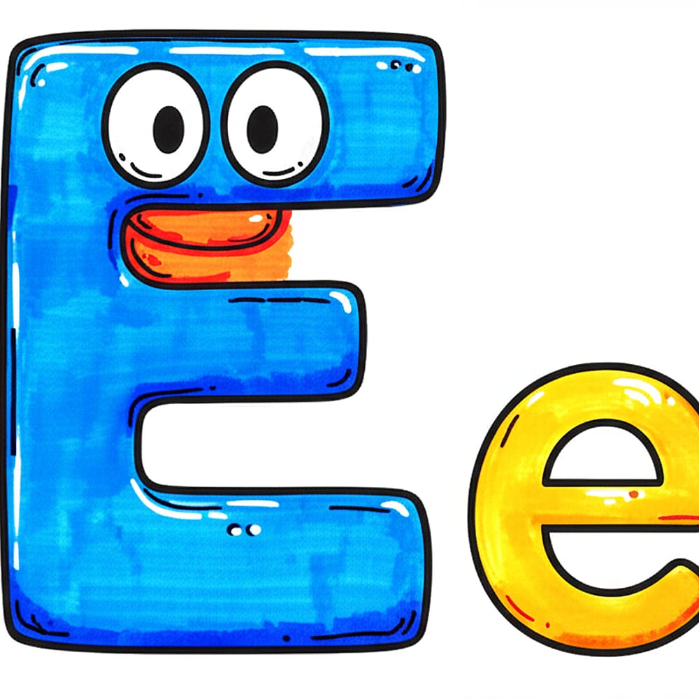 Excellent Letter E Fun Coloring Page colored version