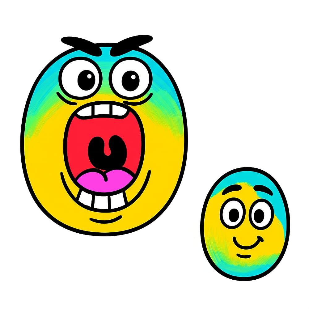 Expressive Emoji Faces Fun Coloring Page colored version