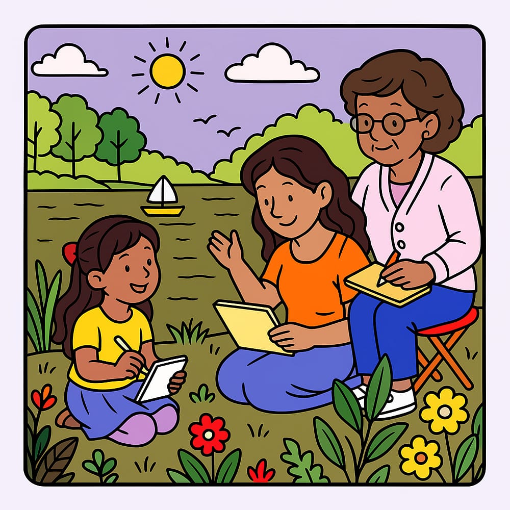 Family Art Day Out colored version