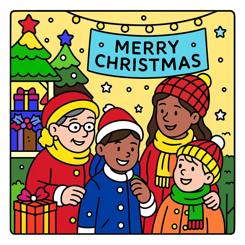 Festive Family Christmas Fun colored version