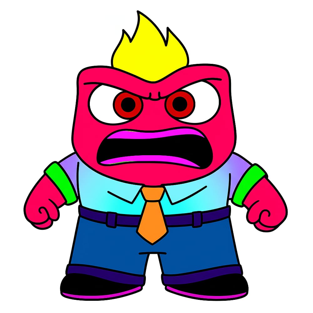 Fiery Emotion Character Page Coloring Page colored version