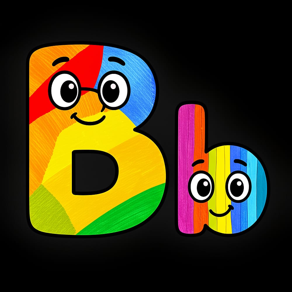Friendly Letter B Fun Coloring Page colored version