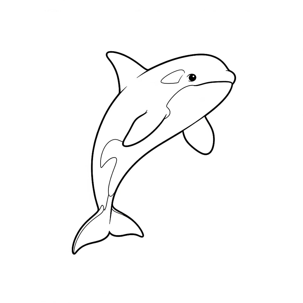 Friendly Leaping Orca Coloring Page coloring page