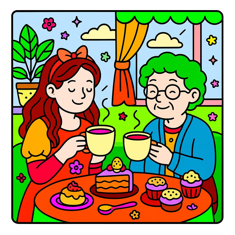 Grandma's Sweet Tea Time colored version