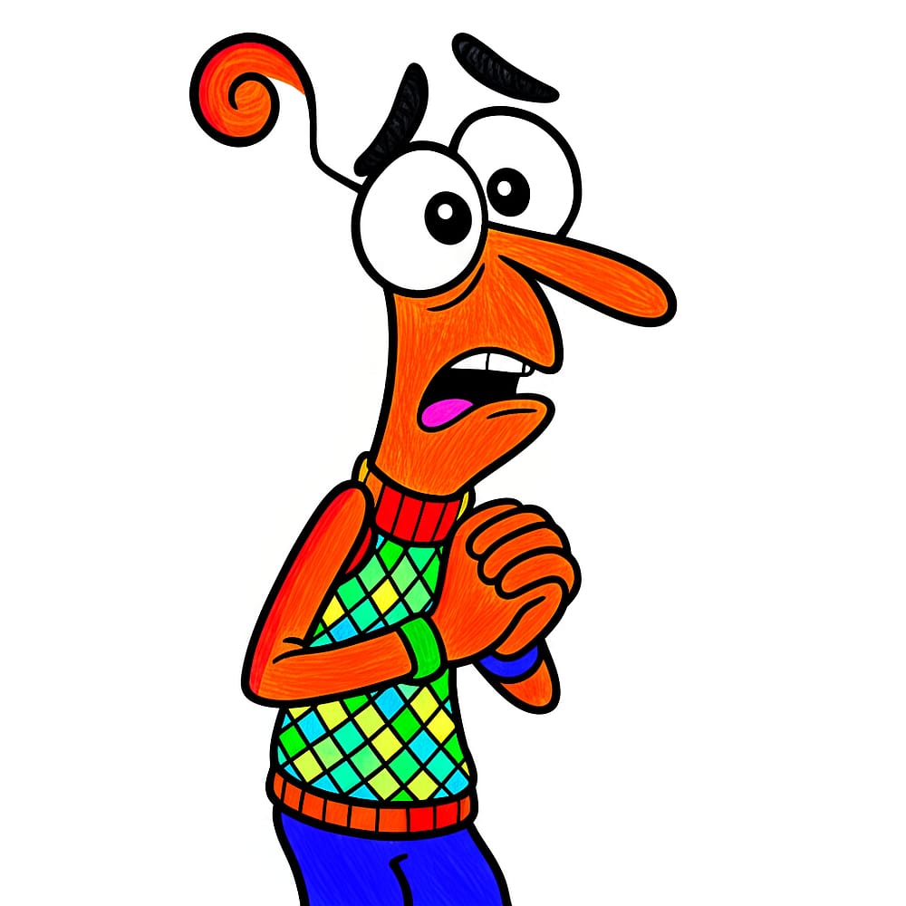 Inside Out Fear Anxious Fun Coloring Page colored version