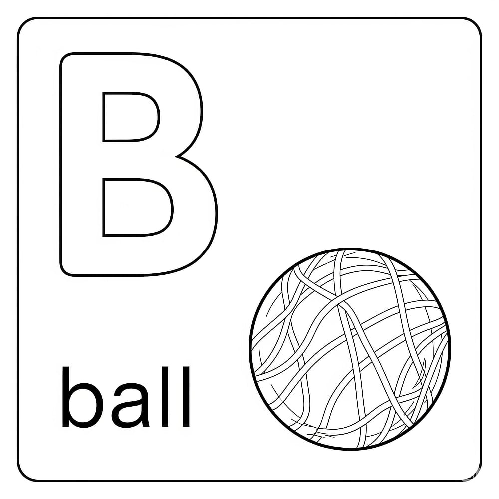 Learn B with a Ball Coloring Page coloring page