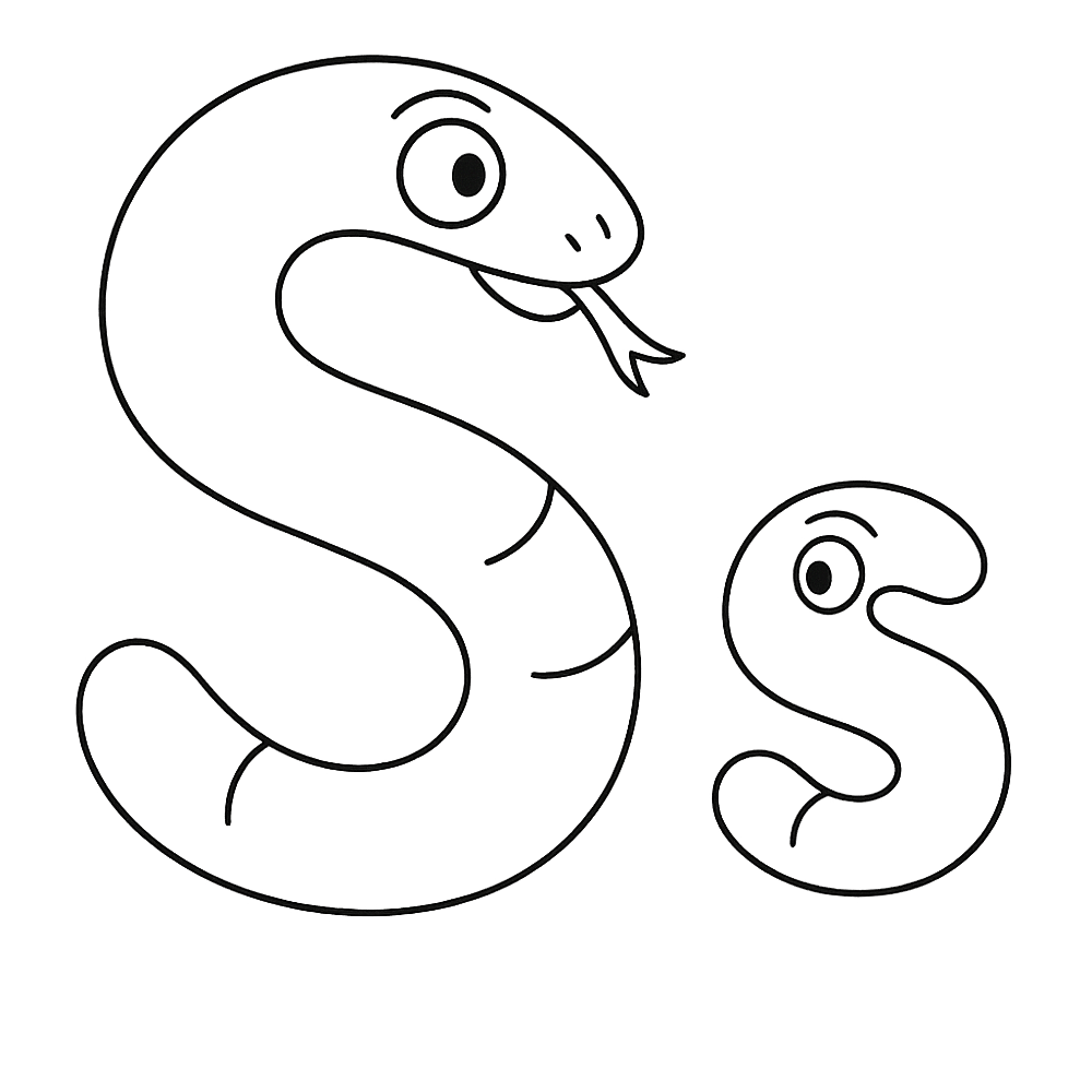 Slithering S Snake Style Coloring Page coloring page