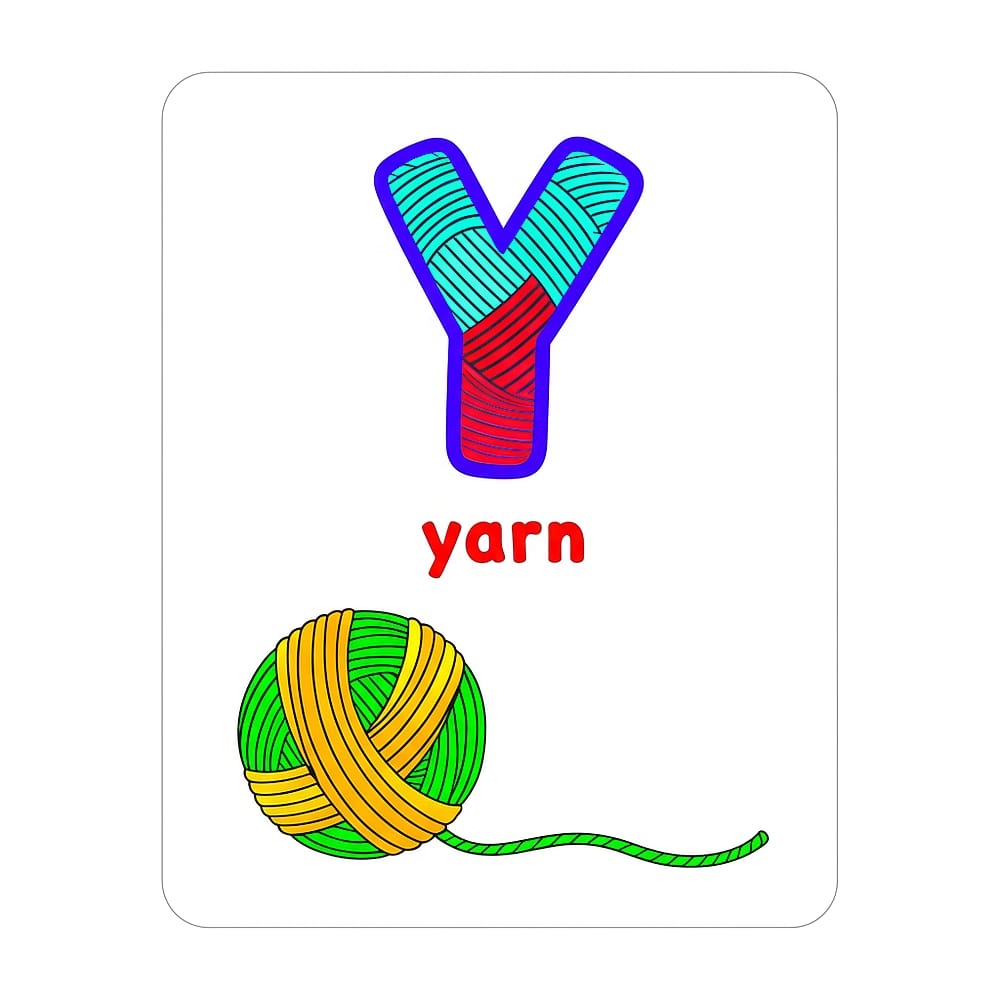Letter Y for Yarn Coloring Page colored version