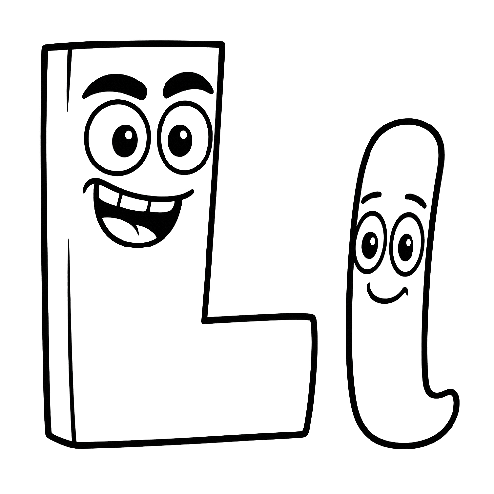 Lovely Letter L Friends Coloring Page coloring page