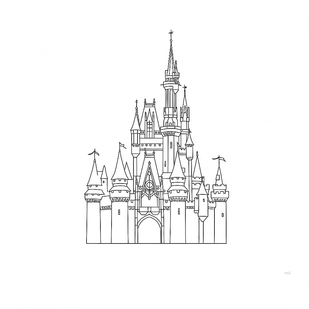 Majestic Fairy Tale Castle Coloring Page coloring page