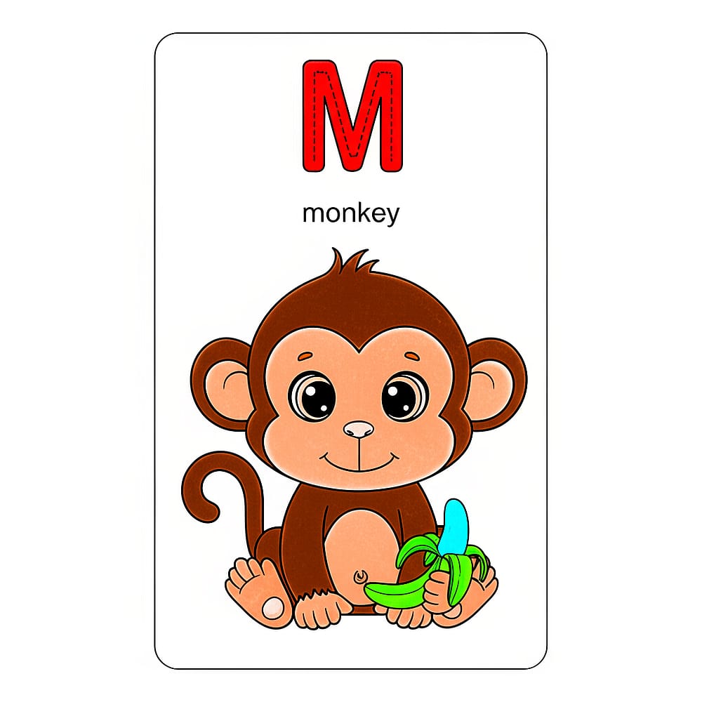 Marvelous Monkey Alphabet Fun Coloring Page colored version
