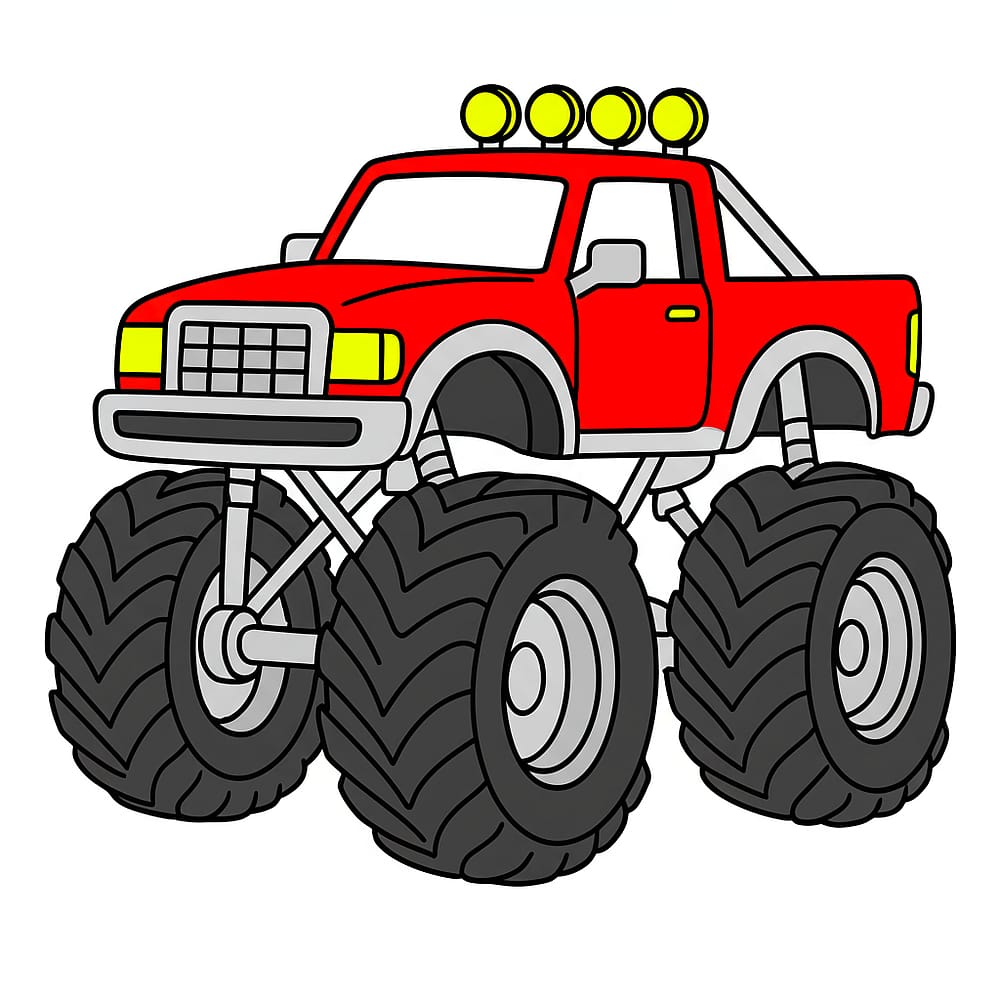 Mighty Monster Truck Fun colored version