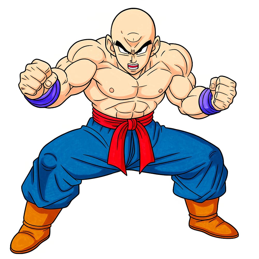Mighty Tien Shinhan Coloring Page colored version