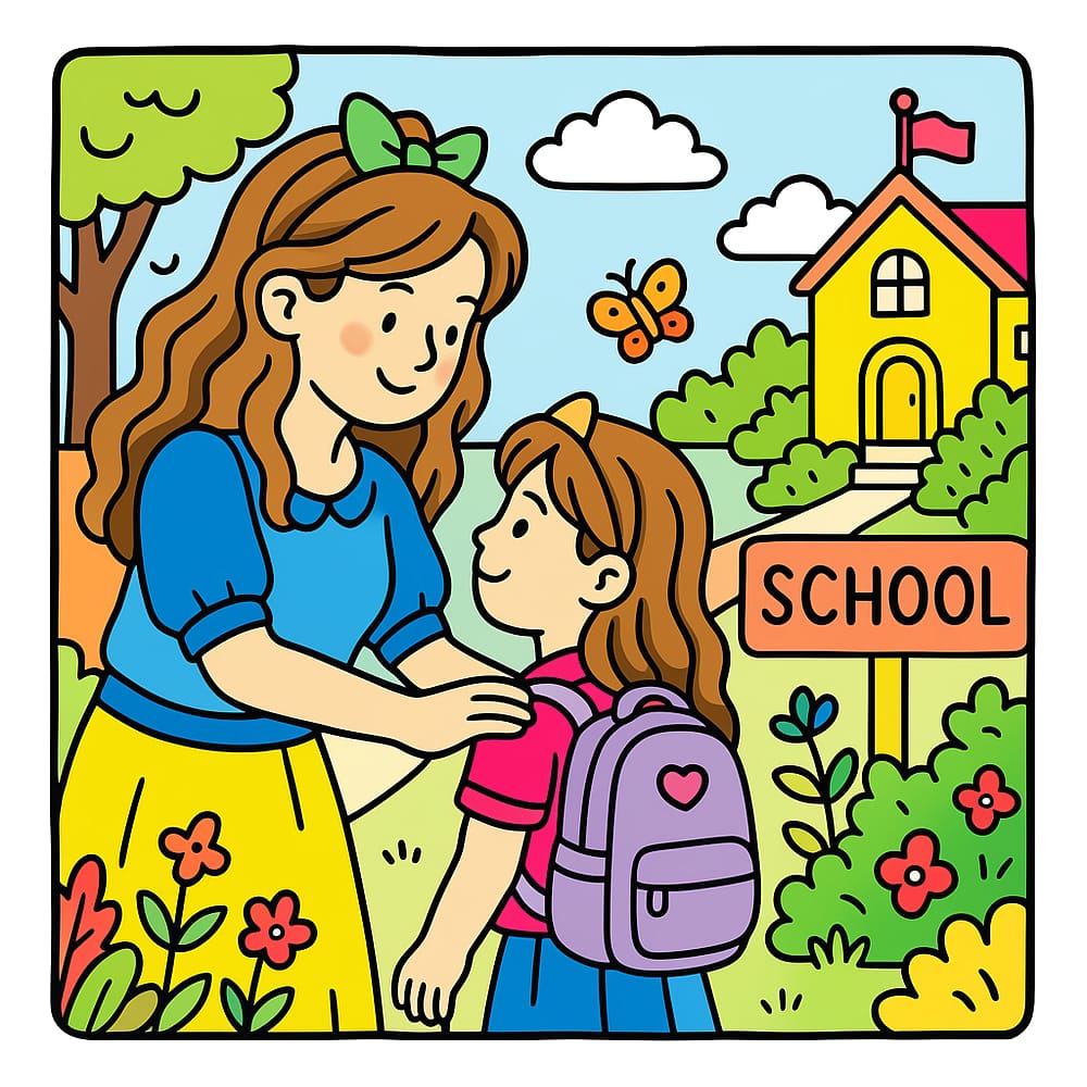 First Day at School Smiles colored version