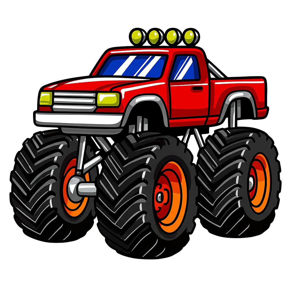 Awesome Monster Truck Coloring colored version