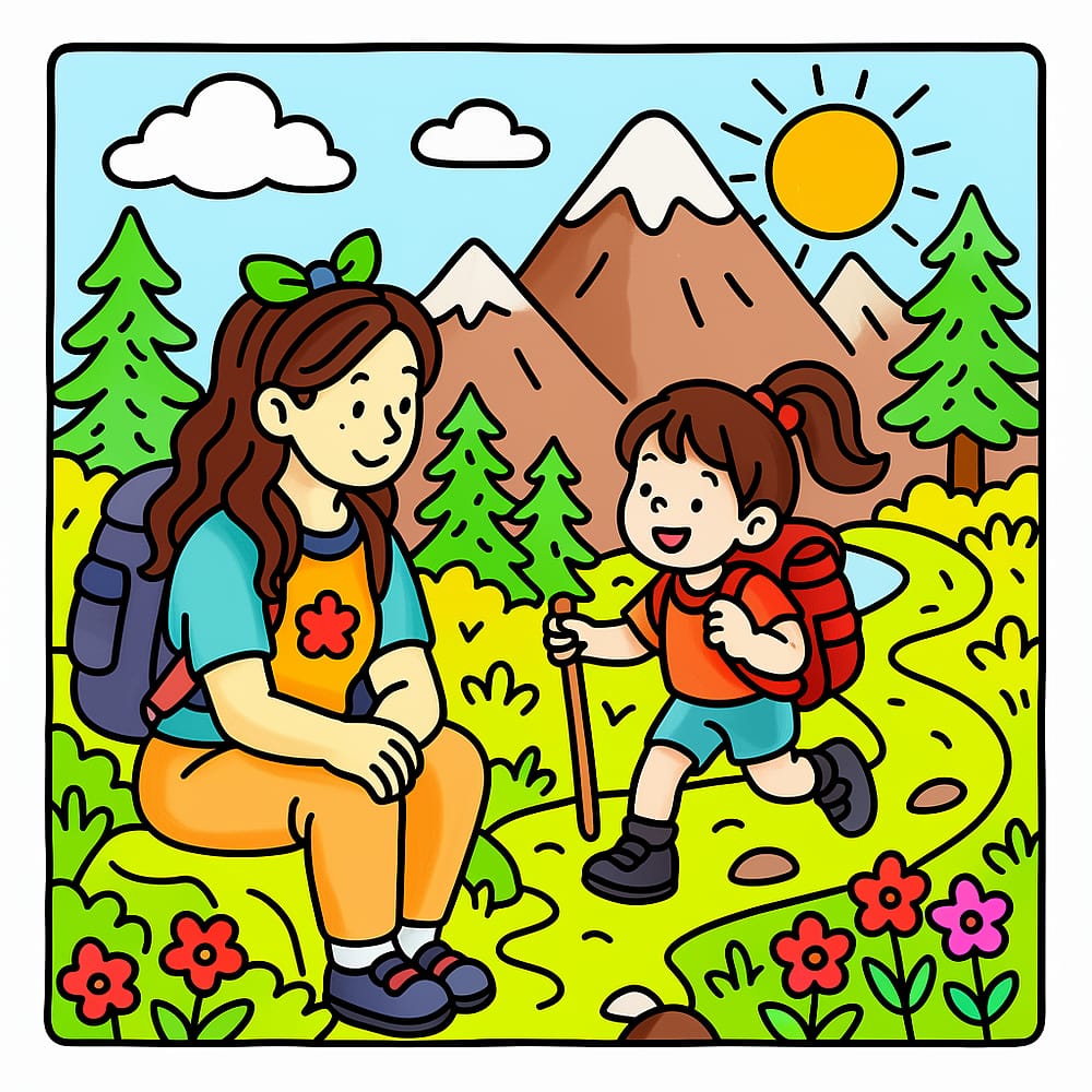 Mountain Hike Adventure colored version