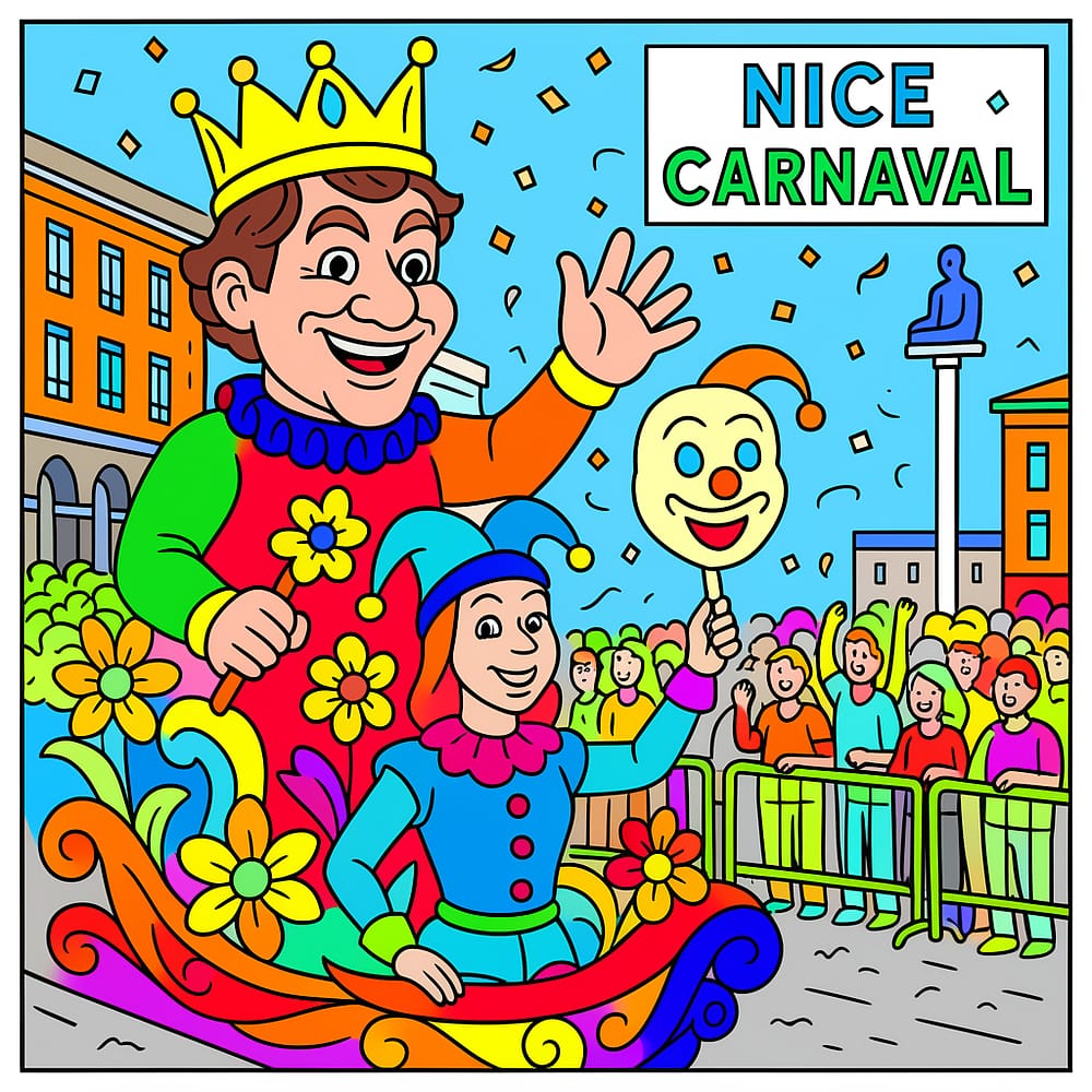 Nice Carnival Parade Celebration Coloring Page colored version
