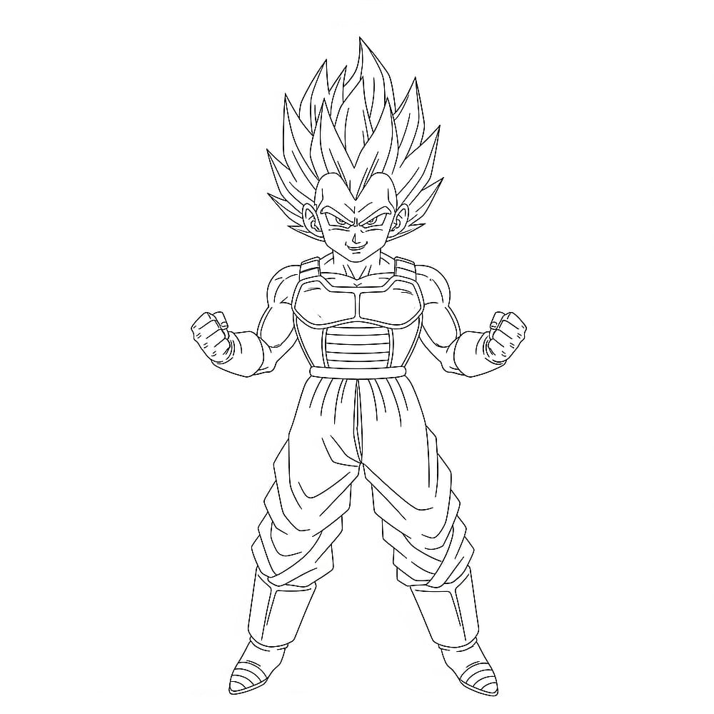Saiyan Prince Power Up Coloring Page coloring page