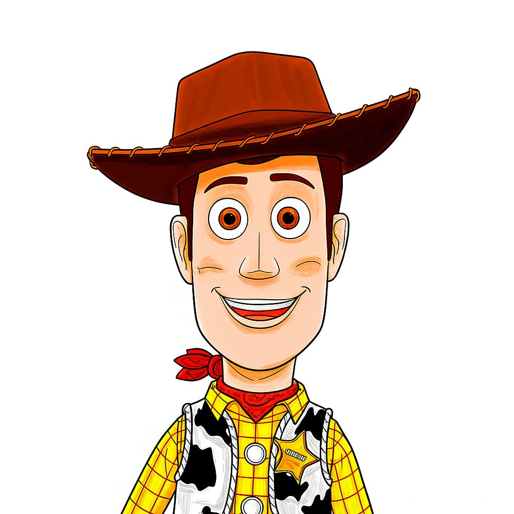 Sheriff Woody Pride Coloring Page colored version