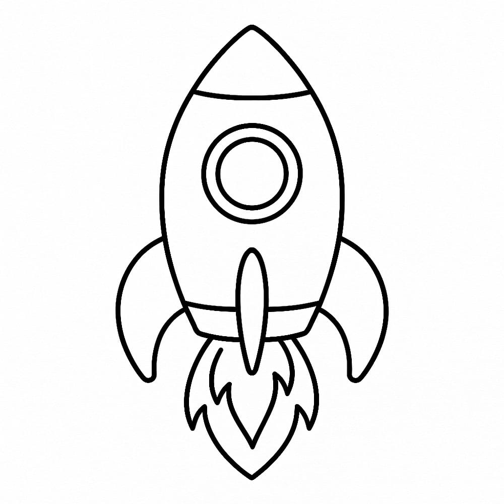 Simple Rocket Launch Coloring Page coloring page