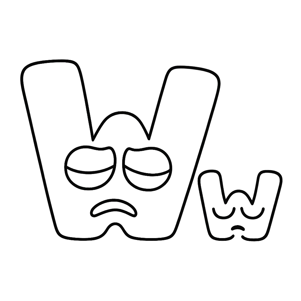 Sleepy W Wonders Coloring Page coloring page
