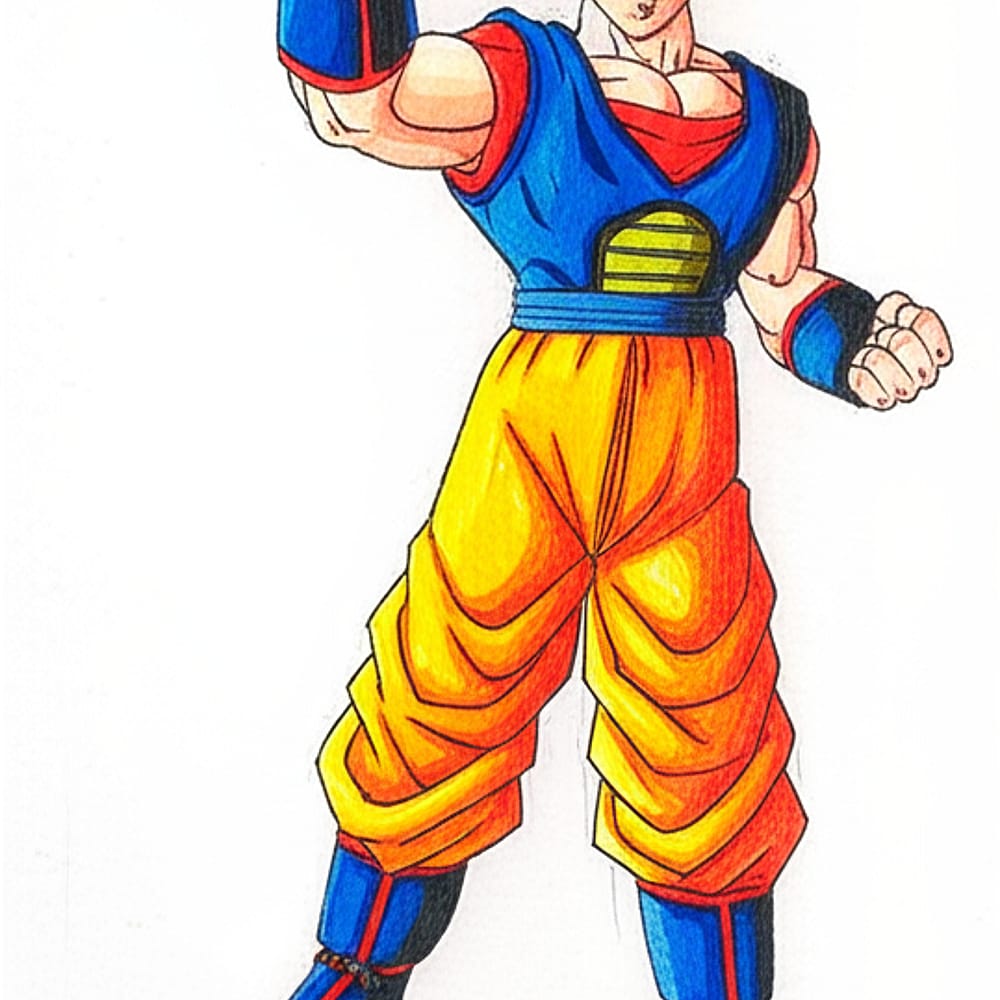 Super Saiyan Warrior Charge Coloring Page colored version
