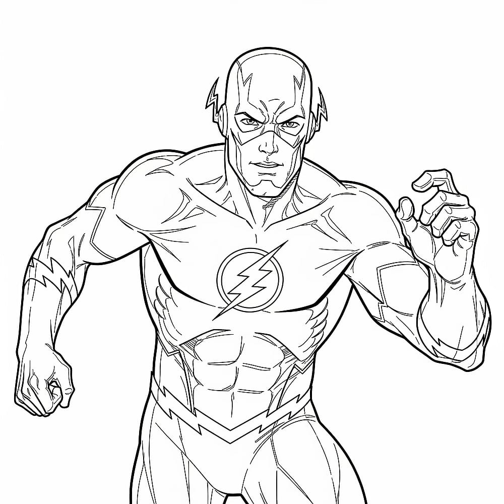 The Flash Action Pose Coloring Page coloring page