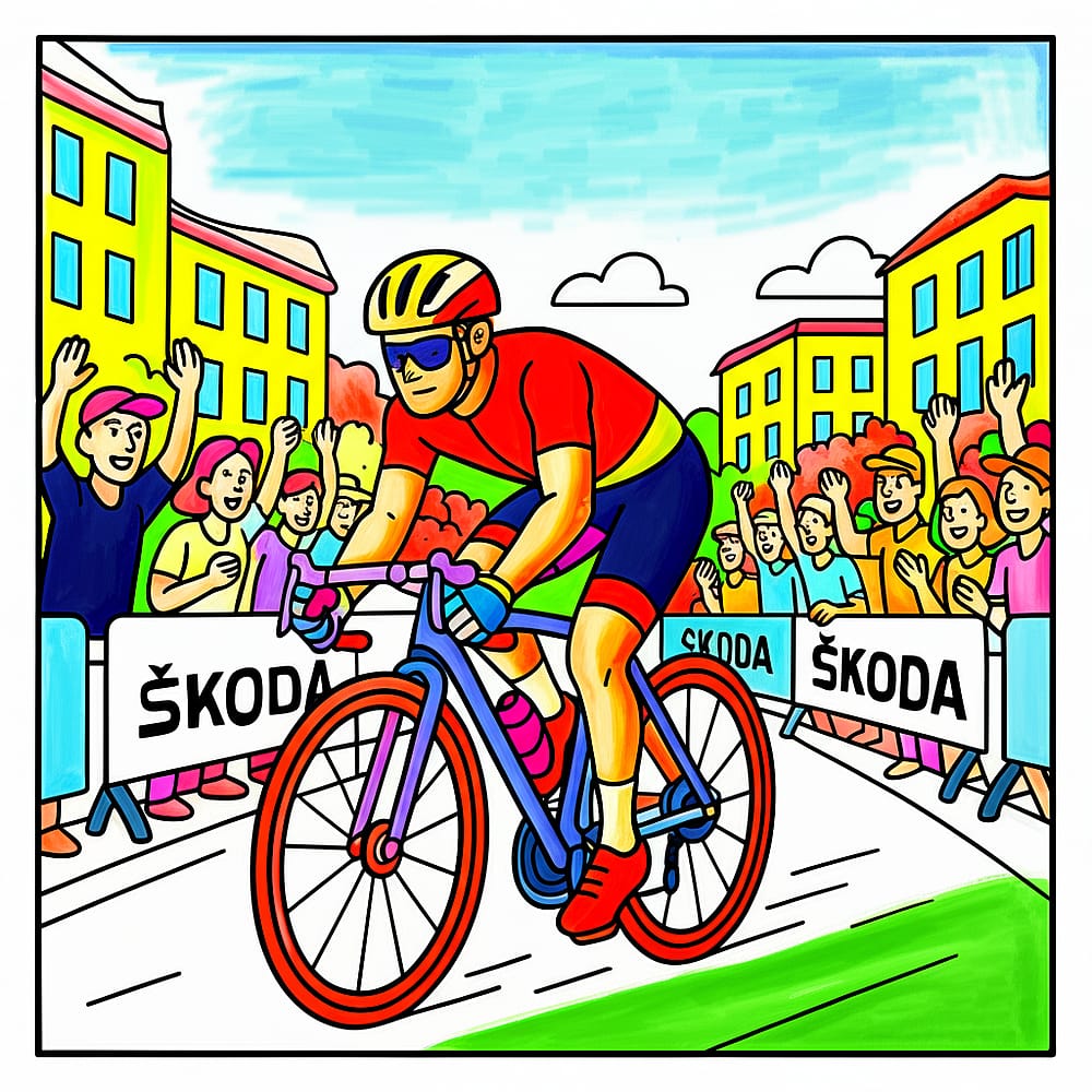 Tour de France Triumph Coloring Page colored version