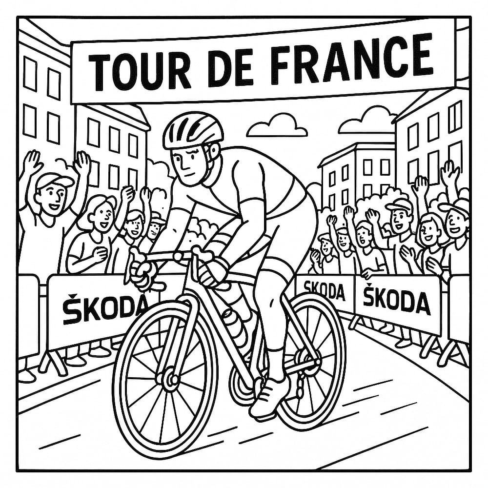 Tour de France Triumph Coloring Page coloring page