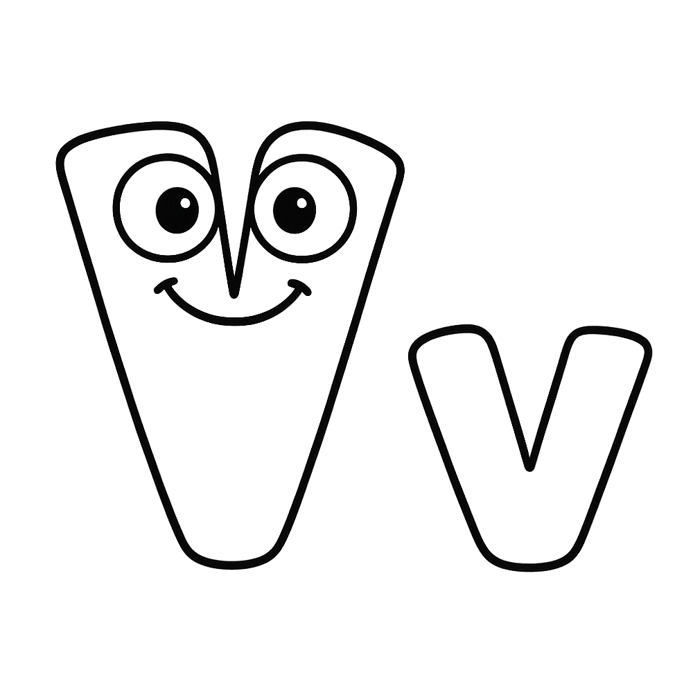 Vivacious Letter V Fun Coloring Page coloring page