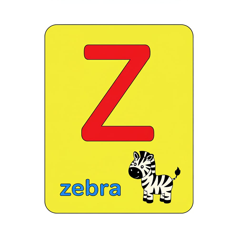 Z is for Zebra Coloring Page colored version